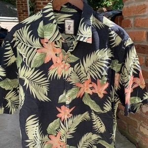 Jamaica Jaxx 100% Silk Casual Button Up Shirt Sz L